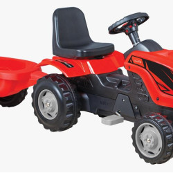 Tractor cu remorcă și pedale RDB-01-010 roșu, pentru copii