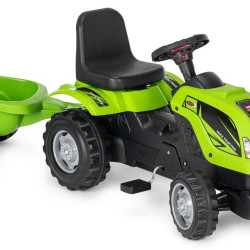 Tractor cu remorcă și pedale RDB-01-011 verde, pentru copii