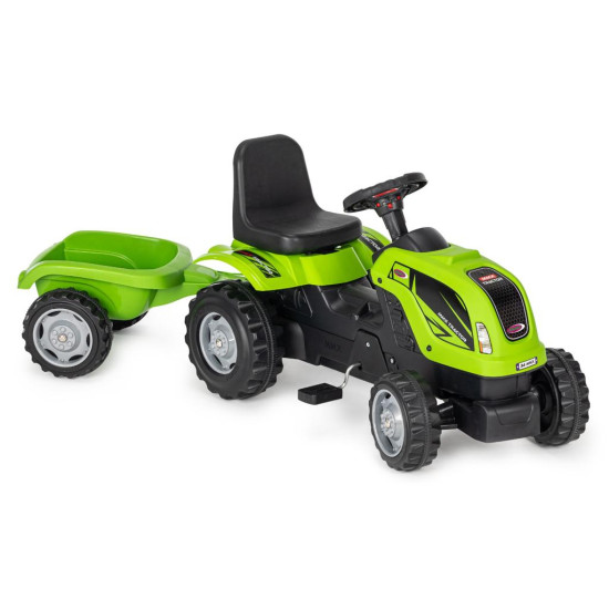 Tractor cu remorcă și pedale RDB-01-011 verde, pentru copii Tractor cu remorcă și pedale RDB-01-011 verde, pentru copii